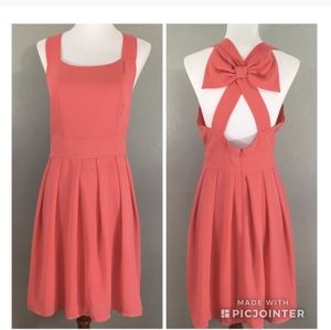 Coral Pink Bow Dress
